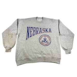 Vintage Nebraska Christian College Sweatshirt Mens XL Crewneck NCC 90s Stains